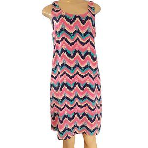 Peach Love California  pink blue sleeveless Swing Dress